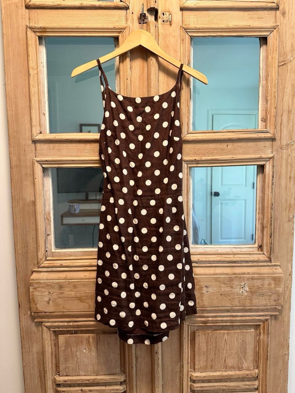 POSSE Women’s Brown Polka Dot Sleeveless Dress - Picture 3 of 6